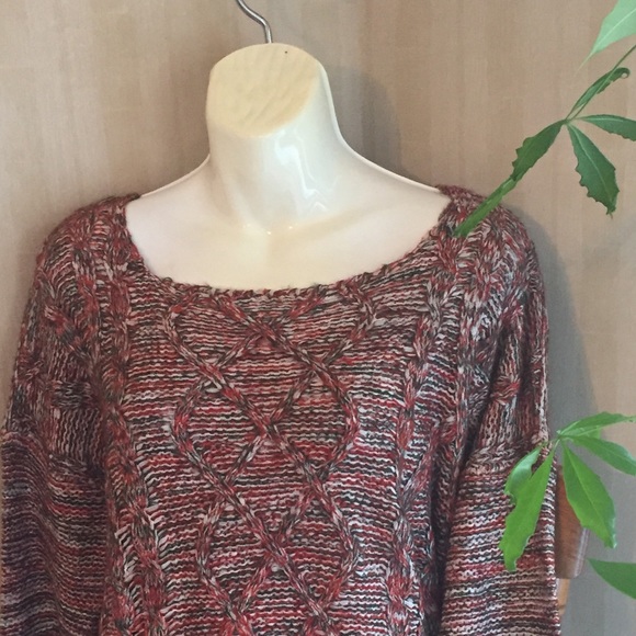 NWOT Multi coloured knit pullover style long sleeve top - Picture 2 of 2